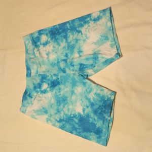 Girls blue tie-dye shorts